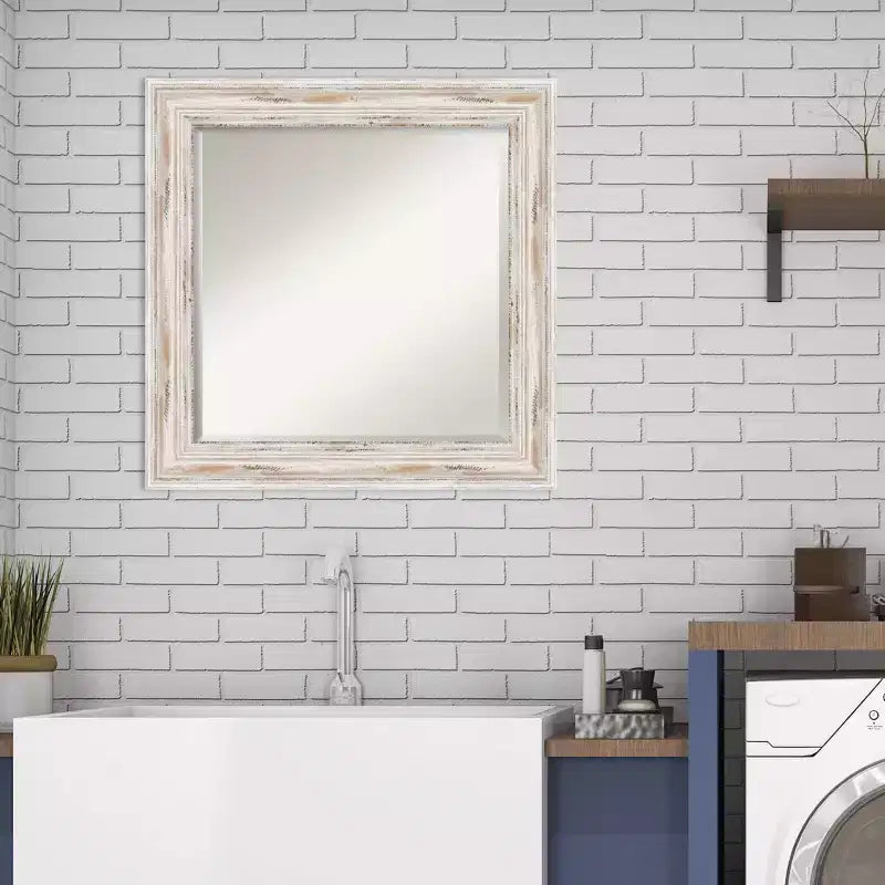 Miroir Mural Encadré Blanc Ancien Alexandria - Amanti Art