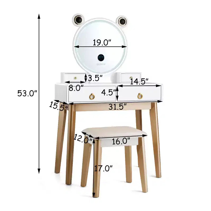 Costway Coiffeuse avec Miroir Tactile Dimmable