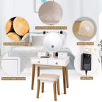 Costway Coiffeuse avec Miroir Tactile Dimmable