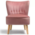 Costway Fauteuil d'appoint sans accoudoirs en velours capitonné pour salon, canapé simple rembourré BleuVertRose