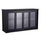 Meuble de rangement de cuisine Costway, buffet avec porte coulissante
