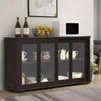 Meuble de rangement de cuisine Costway, buffet avec porte coulissante