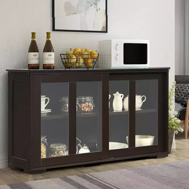 Meuble de rangement de cuisine Costway, buffet avec porte coulissante