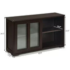 Meuble de rangement de cuisine Costway, buffet avec porte coulissante