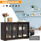 Meuble de rangement de cuisine Costway, buffet avec porte coulissante