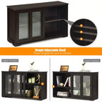 Meuble de rangement de cuisine Costway, buffet avec porte coulissante