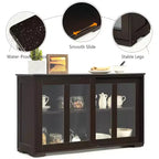 Meuble de rangement de cuisine Costway, buffet avec porte coulissante