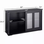 Meuble de rangement de cuisine Costway, buffet avec porte coulissante