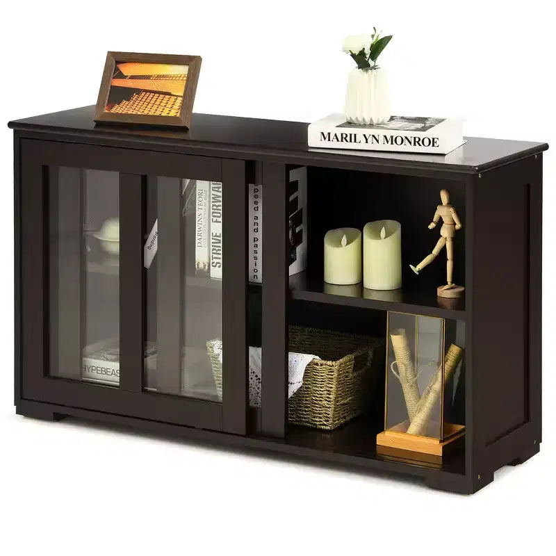 Meuble de rangement de cuisine Costway, buffet avec porte coulissante