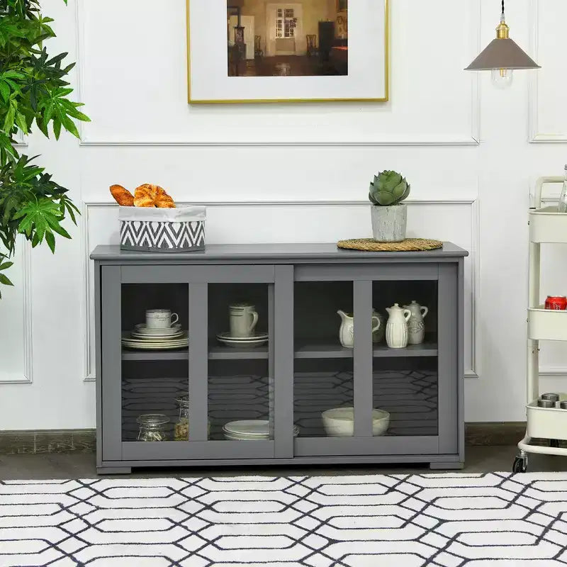 Meuble de rangement de cuisine Costway, buffet avec porte coulissante