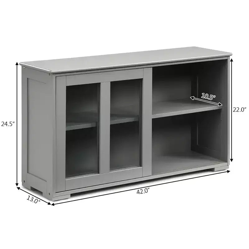 Meuble de rangement de cuisine Costway, buffet avec porte coulissante