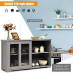 Meuble de rangement de cuisine Costway, buffet avec porte coulissante