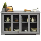 Meuble de rangement de cuisine Costway, buffet avec porte coulissante
