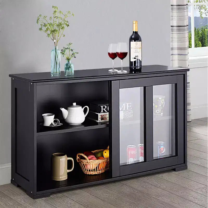 Meuble de rangement de cuisine Costway, buffet avec porte coulissante