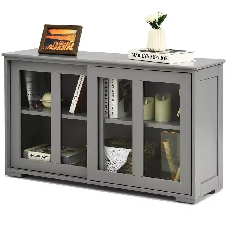 Meuble de rangement de cuisine Costway, buffet avec porte coulissante