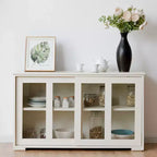 Meuble de rangement de cuisine Costway, buffet avec porte coulissante