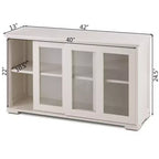 Meuble de rangement de cuisine Costway, buffet avec porte coulissante