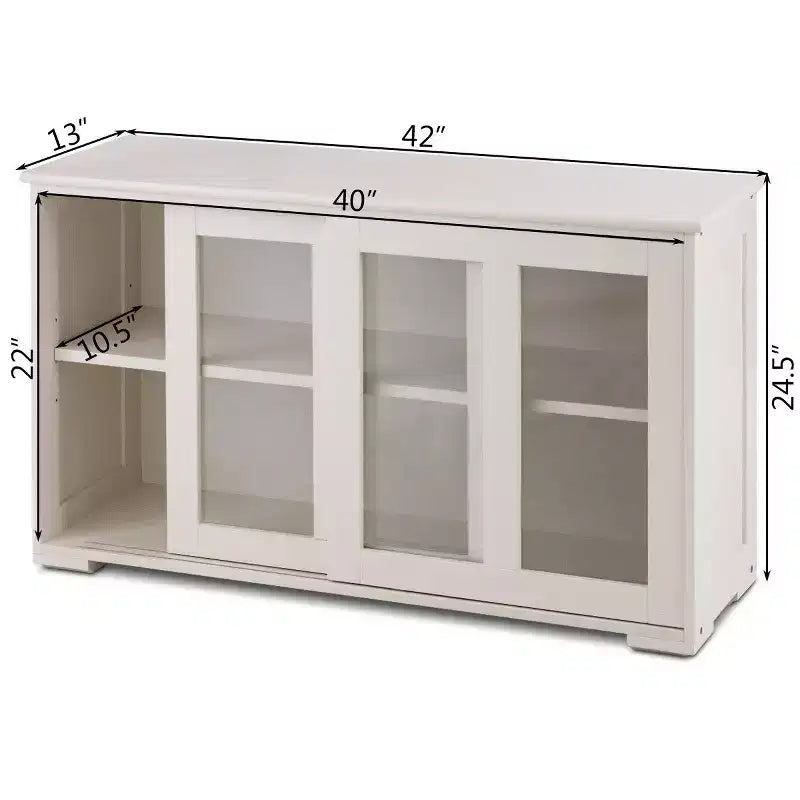 Meuble de rangement de cuisine Costway, buffet avec porte coulissante