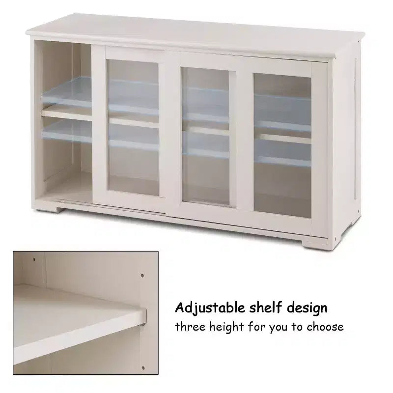 Meuble de rangement de cuisine Costway, buffet avec porte coulissante