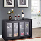 Meuble de rangement de cuisine Costway, buffet avec porte coulissante