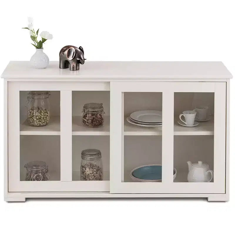 Meuble de rangement de cuisine Costway, buffet avec porte coulissante