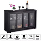Meuble de rangement de cuisine Costway, buffet avec porte coulissante