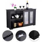 Meuble de rangement de cuisine Costway, buffet avec porte coulissante