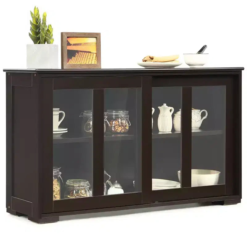 Meuble de rangement de cuisine Costway, buffet avec porte coulissante