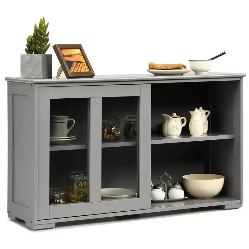 Meuble de rangement de cuisine Costway, buffet avec porte coulissante