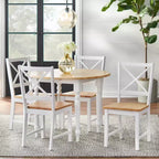 Buylateral Lot de 2 chaises de salle à manger en bois massif Virginia Farmhouse à dossier croisé