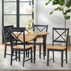 Buylateral Lot de 2 chaises de salle à manger en bois massif Virginia Farmhouse à dossier croisé