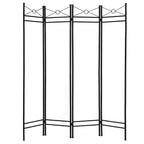 Costway Paravent 4 Panneaux Séparateur de Pièce Bureau Cadre Métallique en Tissu