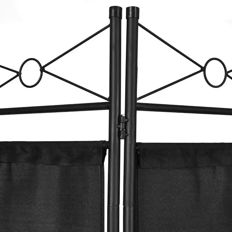 Costway Paravent 4 Panneaux Séparateur de Pièce Bureau Cadre Métallique en Tissu