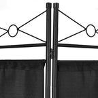 Costway Paravent 4 Panneaux Séparateur de Pièce Bureau Cadre Métallique en Tissu