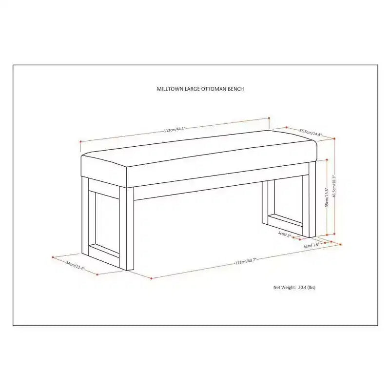 Grand banc ottoman Madison - WyndenHall