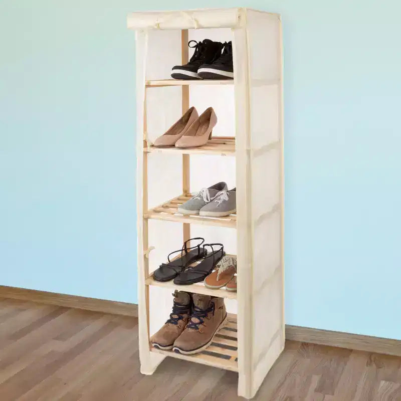 Étagère de rangement en bois à 5 niveaux Hastings Home avec housse amovible