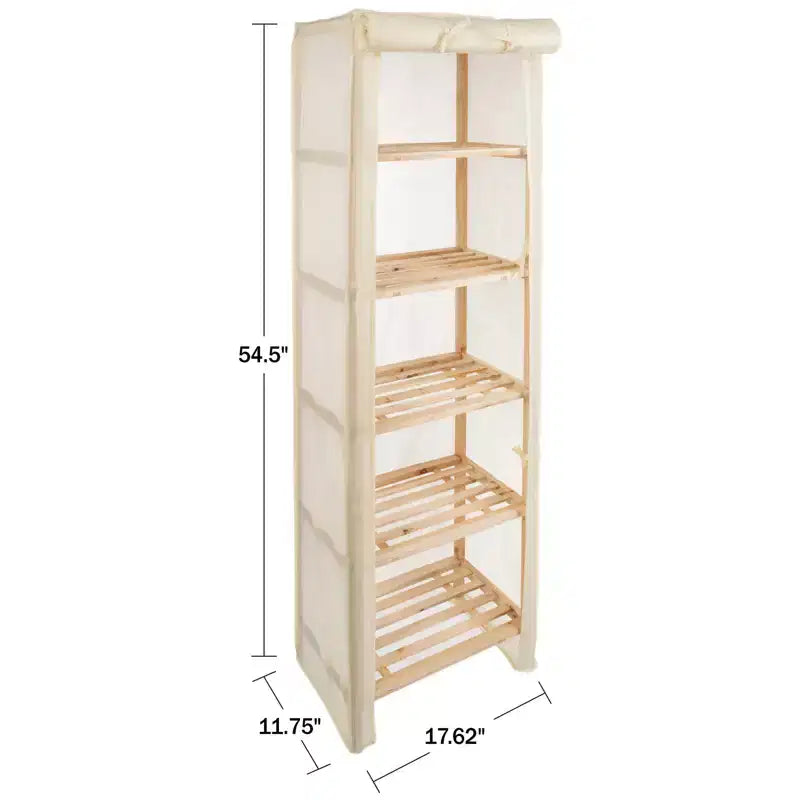 Étagère de rangement en bois à 5 niveaux Hastings Home avec housse amovible