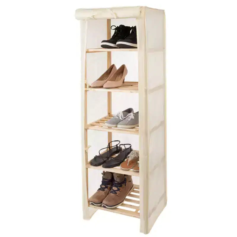 Étagère de rangement en bois à 5 niveaux Hastings Home avec housse amovible
