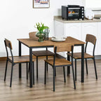 HOMCOM Ensemble table et 4 chaises de salle à manger, design industriel moderne, pour petits espaces, cuisine, salle à manger