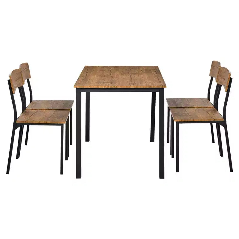 HOMCOM Ensemble table et 4 chaises de salle à manger, design industriel moderne, pour petits espaces, cuisine, salle à manger