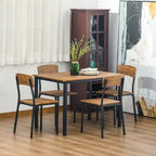 HOMCOM Ensemble table et 4 chaises de salle à manger, design industriel moderne, pour petits espaces, cuisine, salle à manger