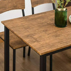 HOMCOM Ensemble table et 4 chaises de salle à manger, design industriel moderne, pour petits espaces, cuisine, salle à manger