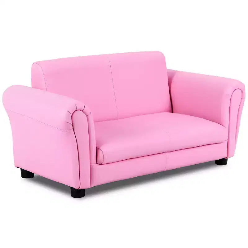 Costway Rose Canapé Fauteuil Enfant Causeuse Cadeau Anniversaire Enfant avec Ottoman