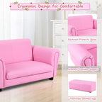 Costway Rose Canapé Fauteuil Enfant Causeuse Cadeau Anniversaire Enfant avec Ottoman