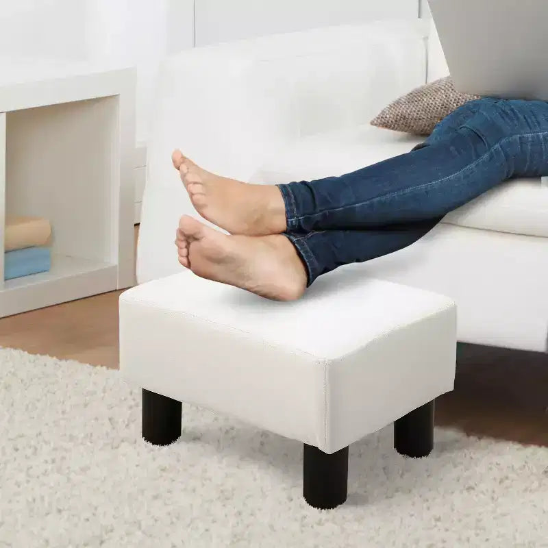 HOMCOM Pouf repose-pieds ottoman en tissu moderne 16 cubes
