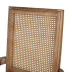 Lot de 4 chaises de salle à manger tapissées Maria en bois et rotin de style campagnard français - Christopher Knight Home