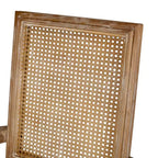 Lot de 4 chaises de salle à manger tapissées Maria en bois et rotin de style campagnard français - Christopher Knight Home