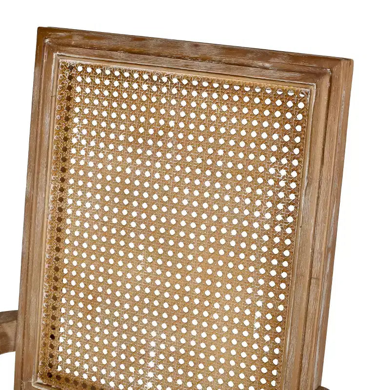 Lot de 4 chaises de salle à manger tapissées Maria en bois et rotin de style campagnard français - Christopher Knight Home