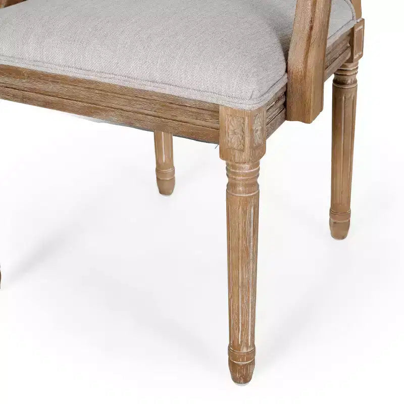 Lot de 4 chaises de salle à manger tapissées Maria en bois et rotin de style campagnard français - Christopher Knight Home