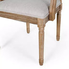 Lot de 4 chaises de salle à manger tapissées Maria en bois et rotin de style campagnard français - Christopher Knight Home